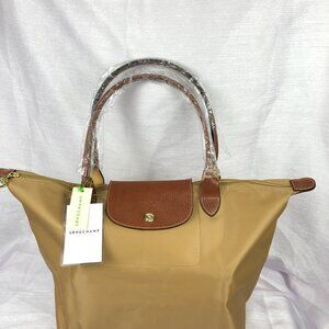NWT Longchamp Le Pliage Original Large Shoulder Nylon Bag Tote IN Sand
